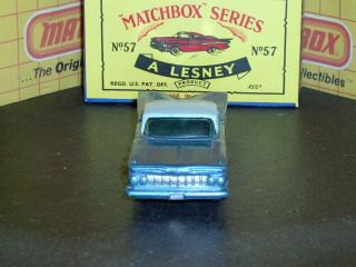 Matchbox Lesney Chevrolet Impala 57b4 RARE mid blue base SPW SC8 VNM crafted box 5