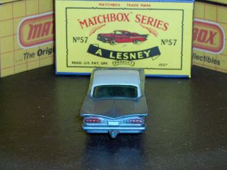 Matchbox Lesney Chevrolet Impala 57b4 RARE mid blue base SPW SC8 VNM crafted box 6