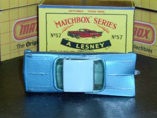 Matchbox Lesney Chevrolet Impala 57b4 RARE mid blue base SPW SC8 VNM crafted box 7