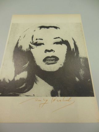 Andy Warhol Hand Signed Print In Copper - Red Pen " Dolly " 1966 With
