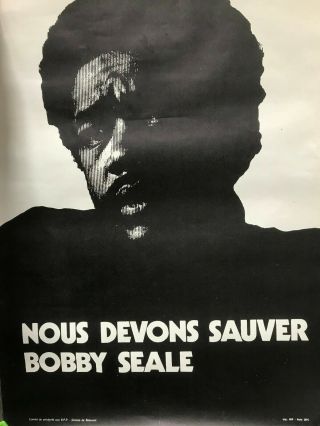 Poster BOBBY SEALE BLACK PANTHER PARTY 1970 France Simone De Beauvoir 2