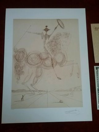 Salvador Dali " Le Chevalier De Espagne " Hand Signed Lithograph 120/200 With