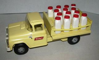 Rare Vintage Metal Buddy L Milk Delivery Truck With Milk Bottles