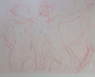 Claude Garache " Two People Iv " 1985 Limited Ed Hand Signed Etching Nude French