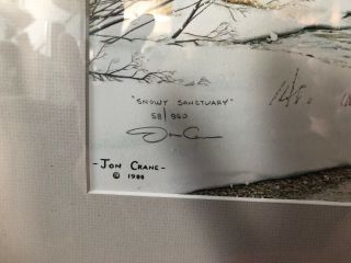 Signed & Numbered Jon Crane Print “Snowy Sanctaury” 28” X 22” 7