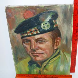 1970 Bob Trow Scottish Soldier Self Portrait Painting Mr Rogers Neighborhood Art 4