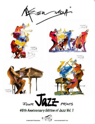 Set Of 4 Full - Size Prints " 40th Anniversary Of Jazz Vol.  1 " By Leo Meiersdorff®