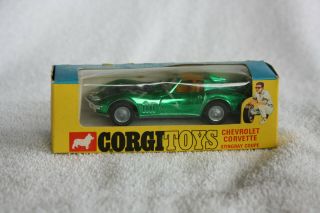 Corgi Toys 300 - Chevrolet Corvette Stringray Coupe - Green -