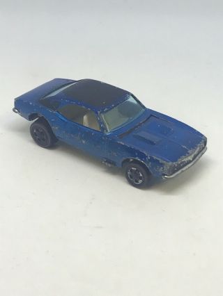 Hot Wheels Redline 1968 Custom Camaro Blue / Black Roof USA ALL 46 3