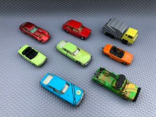 Majorette Vintage Jaguar E Type,  Citroen Maserati SM,  Fiat 127,  Peugeot 204 C 2