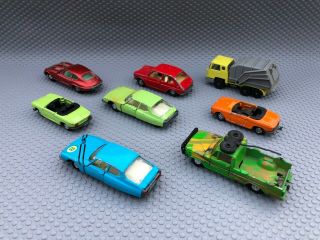 Majorette Vintage Jaguar E Type,  Citroen Maserati SM,  Fiat 127,  Peugeot 204 C 3