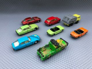 Majorette Vintage Jaguar E Type,  Citroen Maserati SM,  Fiat 127,  Peugeot 204 C 5