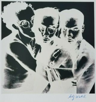 Andy Warhol 1984 Hand Signed In Blue Pen Print Haring,