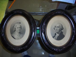 President George Washington & Martha Engravings By J.  C Buttre In Period Frames