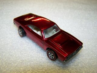 Vintage Hot Wheels Redline " Custom Dodge Charger " 1968,  Red