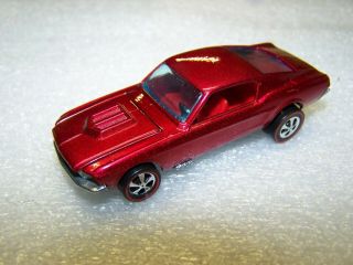 Vintage Hot Wheels Redline " Custom Mustang ",  1967,  Red,  Look