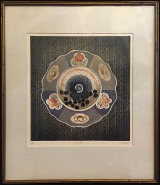 Mary Tift - Limited Edition Print 33/50 - Berry Plate - Framed And Matted