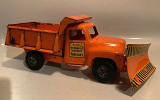 Buddy L Toys Ford Cab Hydraulic Highway Maintenance Dump Truck W/plow 50s V Rare