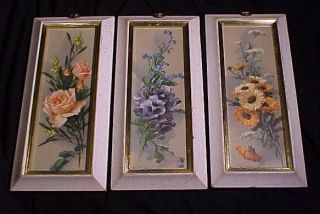 P Delongpre Like Catherine Klein Set Of 3 Framed Vintage Floral Prints 1930s