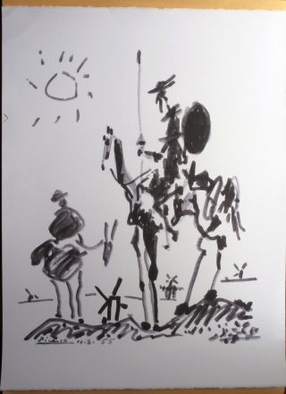 Pablo Picasso Don Quixote Signed And Dated French Lithograph 56x38