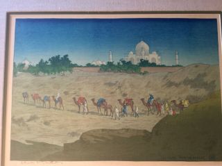 Charles W.  Bartlett Color Woodblock Print Ca.  1915 - 1919.  Taj Mahal
