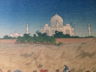 Charles W.  Bartlett Color Woodblock Print ca.  1915 - 1919.  Taj Mahal 4