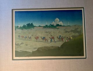 Charles W.  Bartlett Color Woodblock Print ca.  1915 - 1919.  Taj Mahal 9