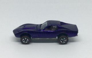 Vintage 1968 Mattel Hot Wheels Redlines Purple Custom Corvette Ride USA 6