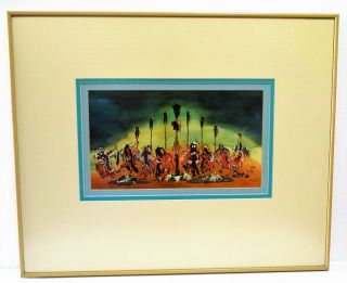 Woody Crumbo 1912 - 1989 Lithograph Signed Numbered Animal Dance Native American