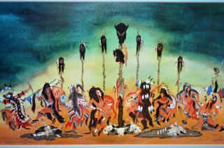 WOODY CRUMBO 1912 - 1989 LITHOGRAPH SIGNED NUMBERED ANIMAL DANCE NATIVE AMERICAN 3