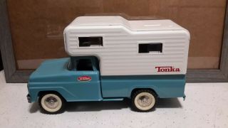 Vintage 60 ' s Tonka Pressed Steel Truck and Camper 8