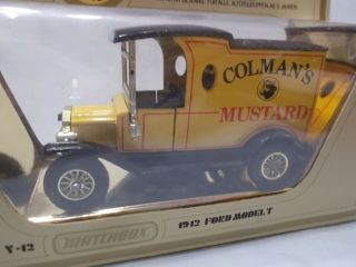 MATCHBOX MODELS OF YESTERYEAR Y12 - 3 1912 MODEL T VAN COLMANS MUSTARD ISSUE 8 5