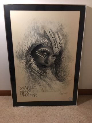 A Sweet 1982 James Russell Signed & Numbered Mardi Gras Print,  Rare Doubloon
