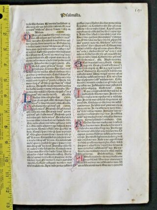 Incunabula,  Early,  Important Bible Leaf,  Psalms 112/113 Ff,  N.  Jenson,  Venice,  1479 5