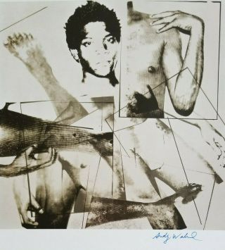 Andy Warhol 1984 Basquiat Hand Signed Print,