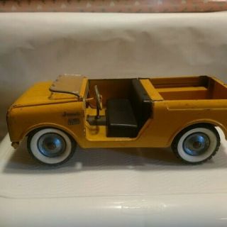 Rare Vintage Tru - Scale IH International Yellow Scout Pressed Steel Truck 7