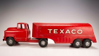 Vintage Buddy L Texaco Red Moline Pressed Steel Toy Truck
