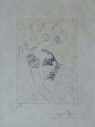 Salvador Dali " Much Ado Aout Shakespe " Henry Vi Drypoint Etching S/n