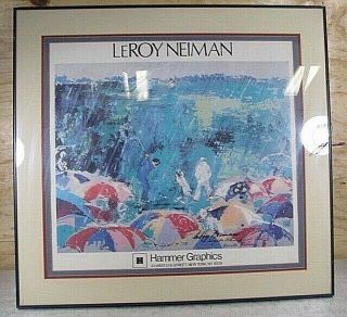 Leroy Neiman 1973 Augusta National Golf Signed Matted And Framed Print