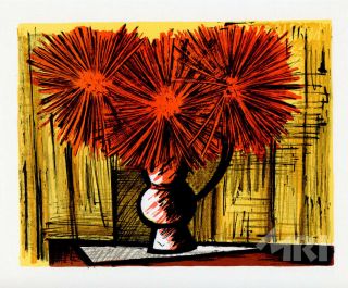 Five Small Bernard Buffet Lithographs,  Flowers,  Printed By Mourlot 1967