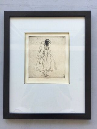 Anne Goldthwaite drypoint etching,  Victoria Standing,  1917. 2