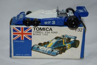 Tomica Tomy F32 Tyrrell P34 Ford Made In Japan Pocket Car 1/52 Scale