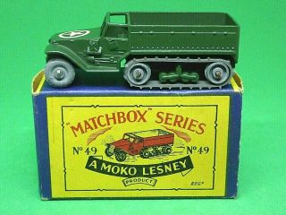 Matchbox Lesney No.  49a M3 Half Track Personnel Carrier In Type 