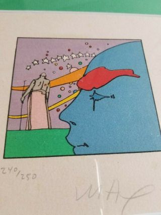 Peter Max Signed " Watching The Master " 1973 Frame