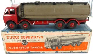 . Vintage Dinky Supertoys 504 Foden 14 Ton Tanker,  Box.