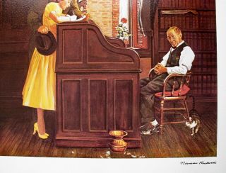 NORMAN ROCKWELL 1978 Signed Limited Edition Lithograph MARRIAGE LICENSE 3