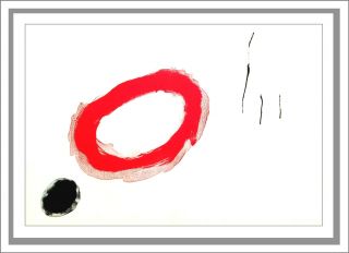 Joan Miro,  Dlm No.  128,  1961,  " Red Ring ",  Color Lithograph