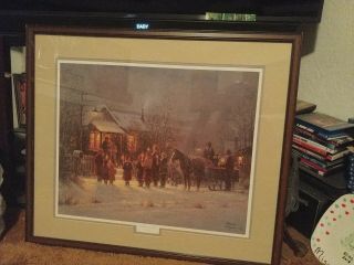 G.  Harvey Framed Matted " Heralding The Hope " Double Signed Print 1988