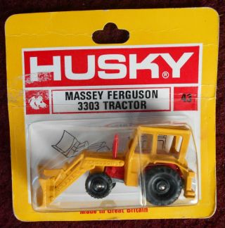 Massey Ferguson 3303 Front End Loader Tractor 1/64 In Package Husky Diecast