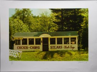 John Baeder " Chop House Diner " 1980 Art Print Silkscreen Pencil Signed